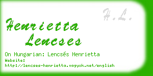 henrietta lencses business card